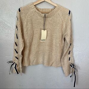 Litz Sweater ribbon bow detail on sleeve cropped
